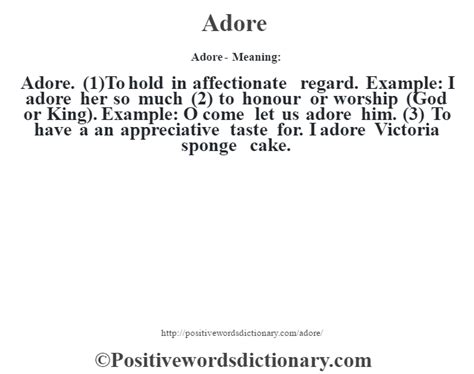 what is the definition of adore